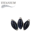 Titanium Threadless Triple Marquise Fan Natural Stone (Top Only)