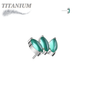 Titanium Threadless Triple Marquise Fan Natural Stone (Top Only)