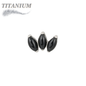 Titanium Threadless Triple Marquise Fan Natural Stone (Top Only)