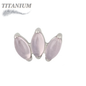 Titanium Threadless Triple Marquise Fan Natural Stone (Top Only)