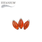 Titanium Threadless Triple Marquise Fan Natural Stone (Top Only)