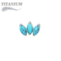 Titanium Threadless Triple Marquise Fan Natural Stone (Top Only)
