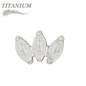 Titanium Threadless Triple Marquise Fan Natural Stone (Top Only)