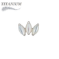 Titanium Threadless Triple Marquise Fan Natural Stone (Top Only)