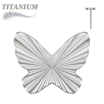 Titanium Threadless Butterfly Ridged (Top Only)