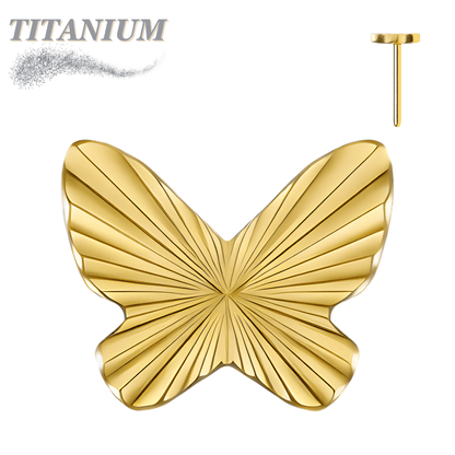 Titanium Threadless Butterfly Ridged (Top Only)