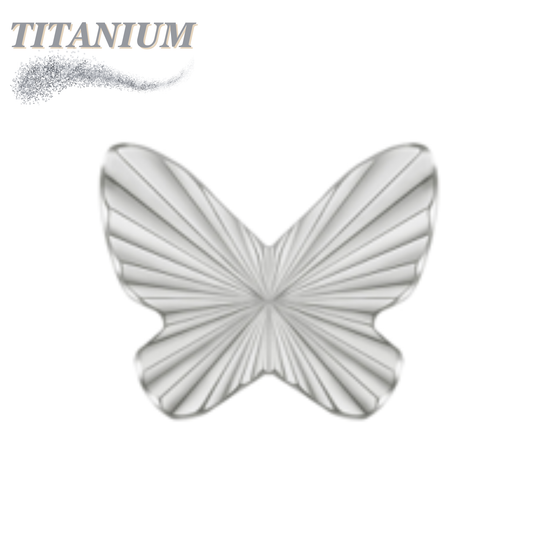 Threadless Titanium Butterfly Ridged Top Only