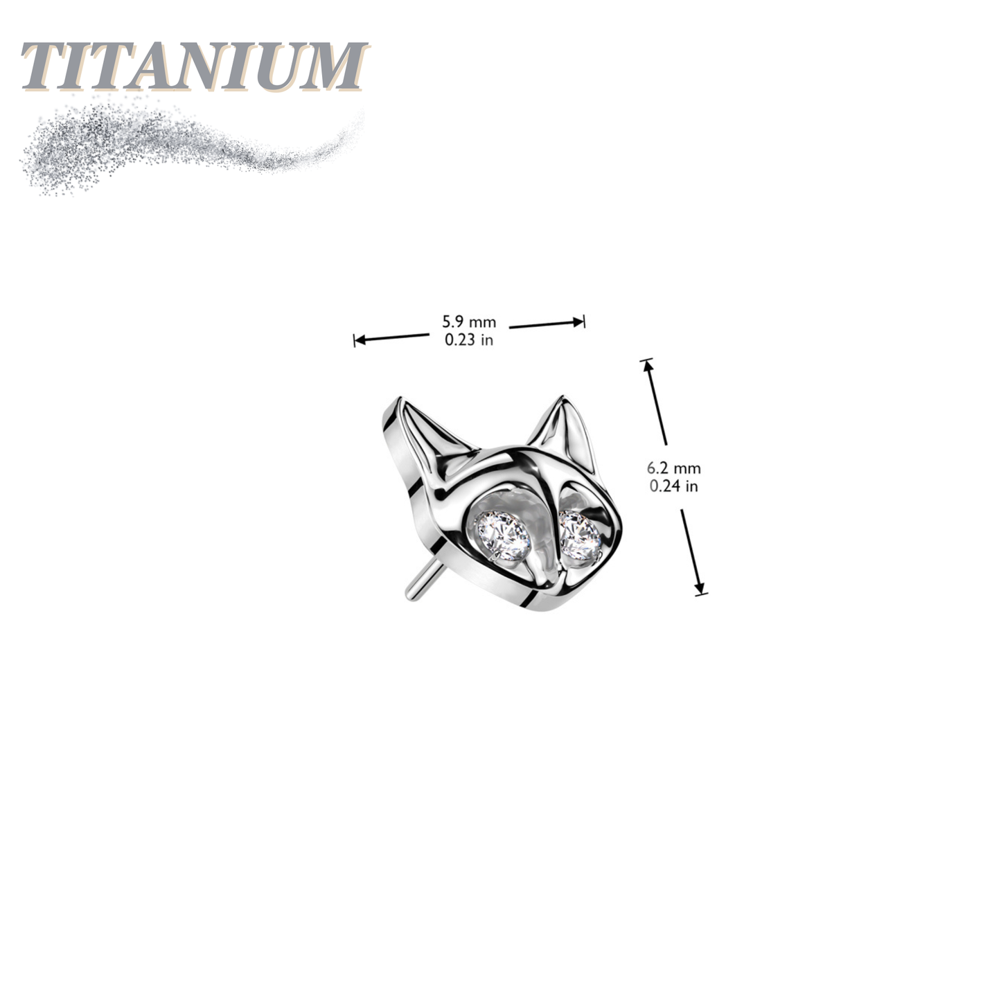 Titanium Threadless Kitty/Fox (Top Only)