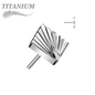 Titanium Threadless Square Shape Ridged (Top Only)