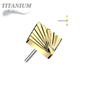 Titanium Threadless Square Shape Ridged (Top Only)