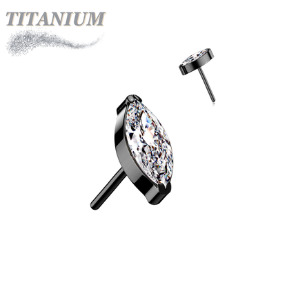 Titanium Threadless Single Marquise CZ or Opal (Top Only)