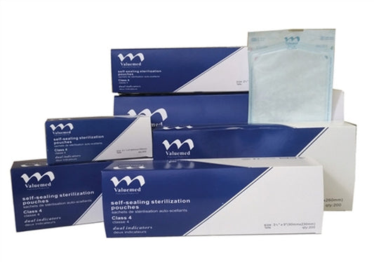 Class 4 (with internal & external indicators) Self Sealing 200 Pack Autoclave Pouches