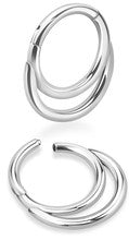 Pre-Sterilized Surgical Steel Hinged Ring w/ Double Stack - CLEARANCE