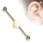 Surgical Steel Externally Threaded Heart Industrial Barbell
