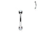 Surgical Steel Externally Threaded Curved Barbell with Opal Bezel Set