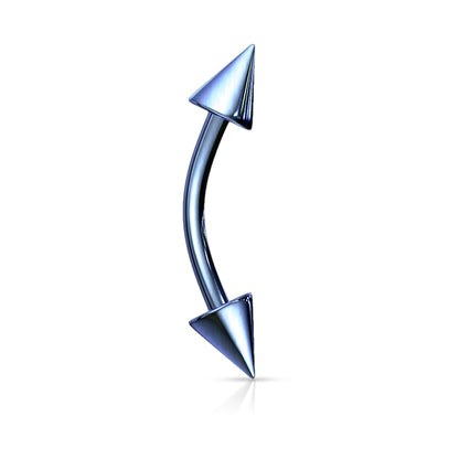 Surgical Steel Externally Threaded Curved Barbells with Spike Ends