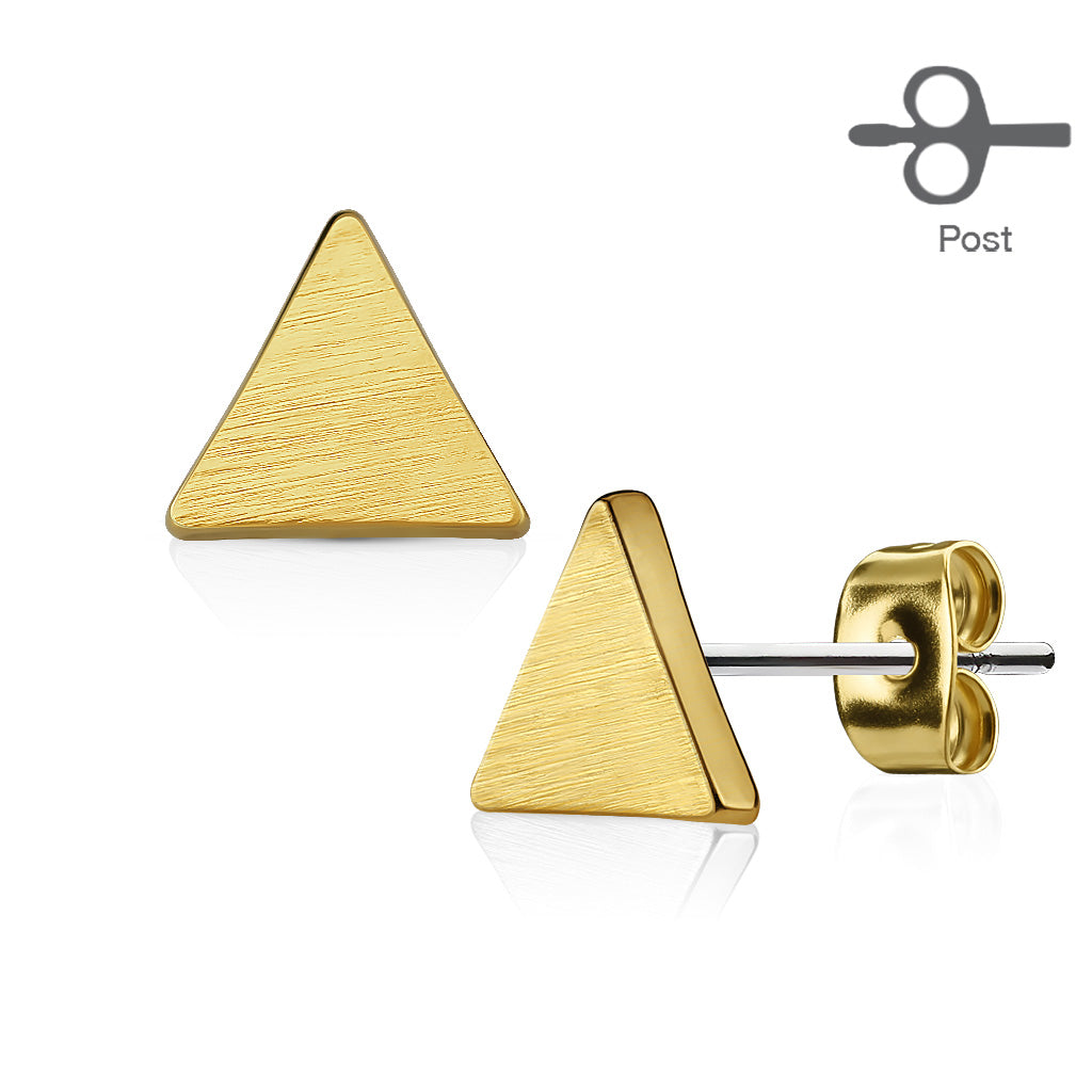 Surgical Steel/Brass Earrings Solid Triangle