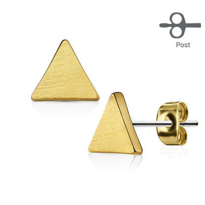 Surgical Steel/Brass Earrings Solid Triangle
