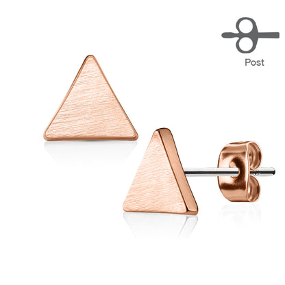 Surgical Steel/Brass Earrings Solid Triangle