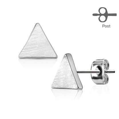 Surgical Steel/Brass Earrings Solid Triangle