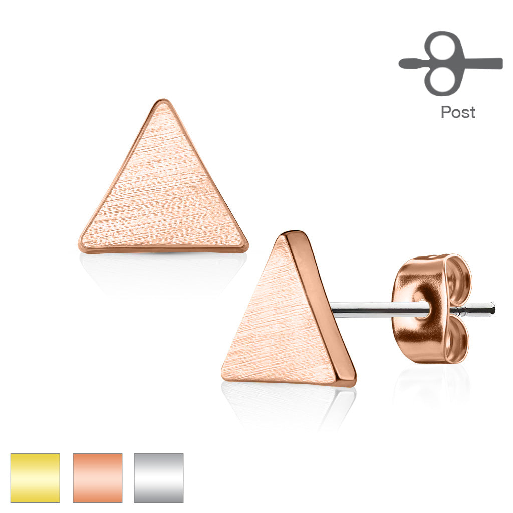 Surgical Steel/Brass Earrings Solid Triangle