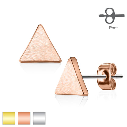 Surgical Steel/Brass Earrings Solid Triangle