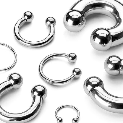 Surgical Steel Externally Threaded Horseshoe - Silver