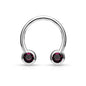 Surgical Steel Externally Threaded Horseshoe Front Facing Jewel Set