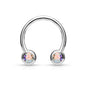 Surgical Steel Externally Threaded Horseshoe Front Facing Jewel Set