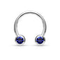 Surgical Steel Externally Threaded Horseshoe Front Facing Jewel Set