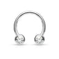 Surgical Steel Externally Threaded Horseshoe Front Facing Jewel Set