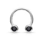 Surgical Steel Externally Threaded Horseshoe Front Facing Jewel Set