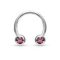 Surgical Steel Externally Threaded Horseshoe Front Facing Jewel Set