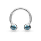 Surgical Steel Externally Threaded Horseshoe Front Facing Jewel Set