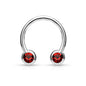 Surgical Steel Externally Threaded Horseshoe Front Facing Jewel Set