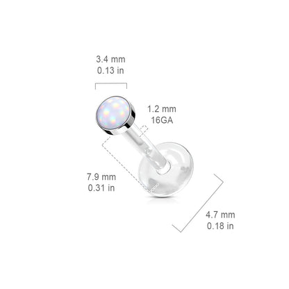 Acrylic Threadless "Illuminating" Stone Top Labret Combo