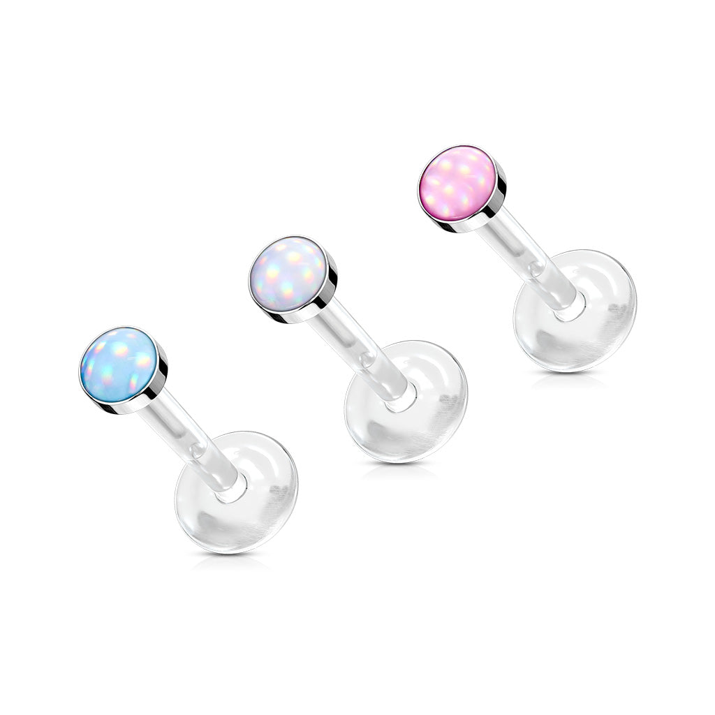 Acrylic Threadless "Illuminating" Stone Top Labret Combo