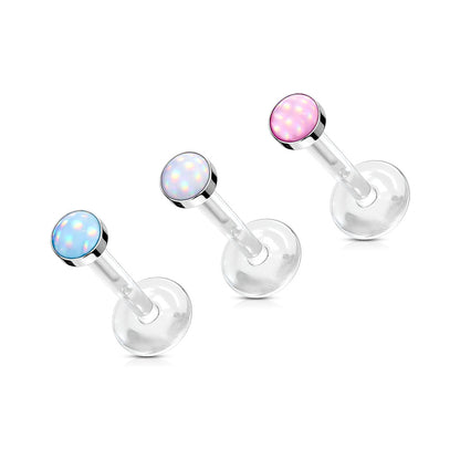 Acrylic Threadless "Illuminating" Stone Top Labret Combo