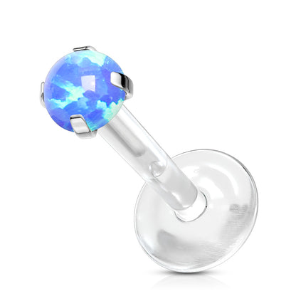 Acrylic Threadless Prong Set Opal Top Labret Combo