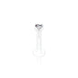 Acrylic Threadless 2mm Gem in Clear Prong Labret Combo