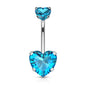 Surgical Steel Internally Threaded Double Heart Prong Belly Banana