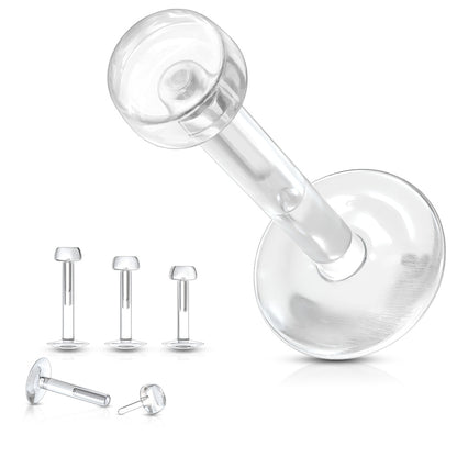 Acrylic Clear Threadless Labret Retainer Combo