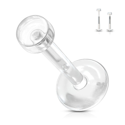Acrylic Clear Threadless Labret Retainer Combo