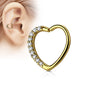 Surgical Steel/Brass Annealed CZ Heart Left or Right Ear (CLEARANCE)