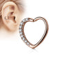 Surgical Steel/Brass Annealed CZ Heart Left or Right Ear (CLEARANCE)