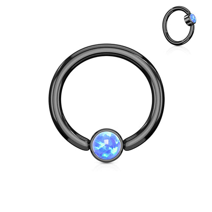 Surgical Steel CBR Opal Colored Flat Ball