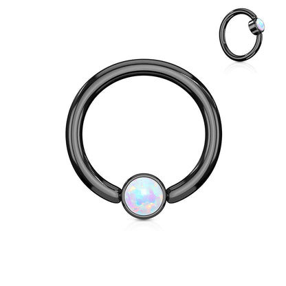 Surgical Steel CBR Opal Colored Flat Ball
