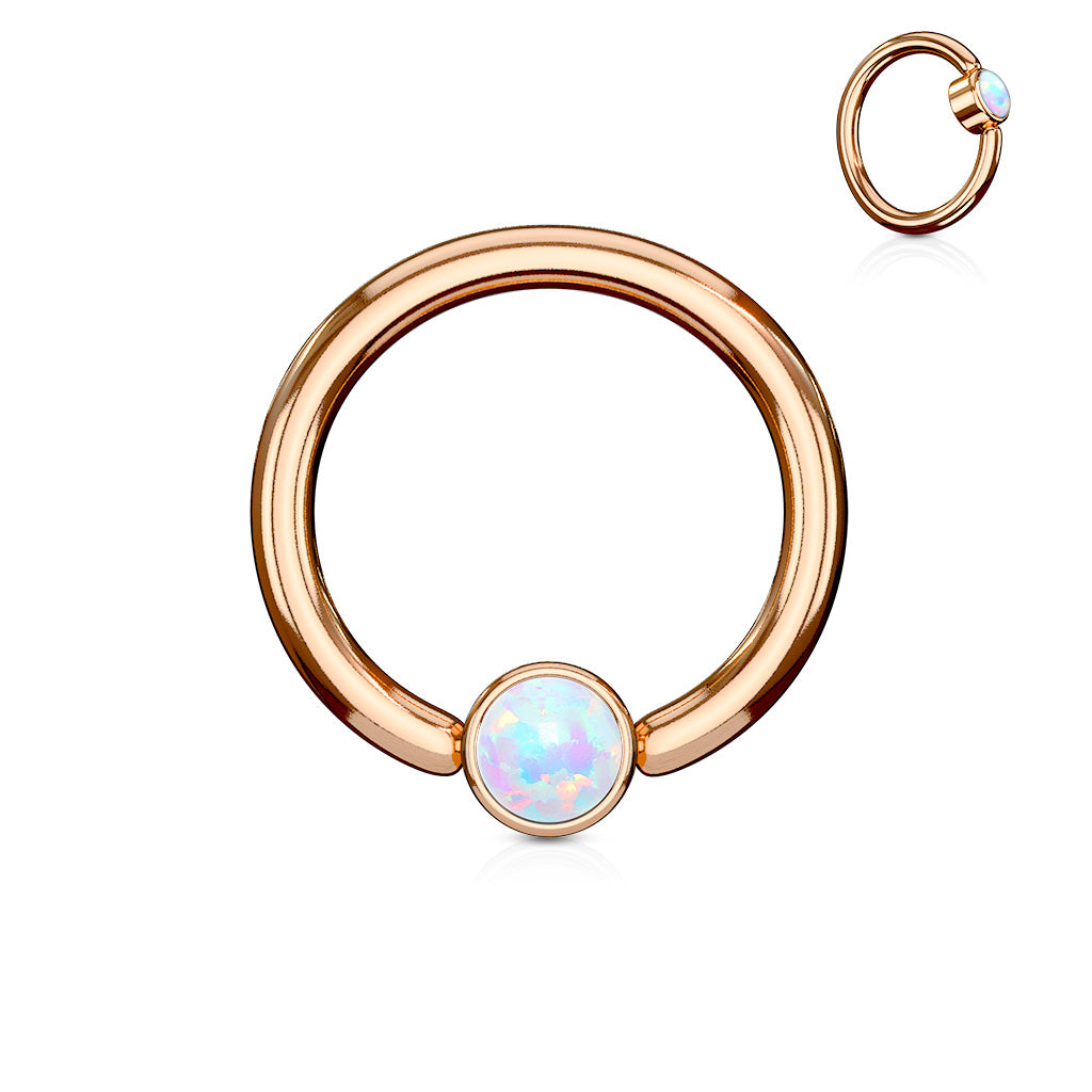 Surgical Steel CBR Opal Colored Flat Ball