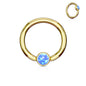 Surgical Steel CBR Opal Colored Flat Ball