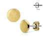Brushed Finish Plain Circle Surgical Steel Earrings